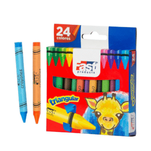 CRAYONES DE CERA DE 24 COLORES MARCA FAST